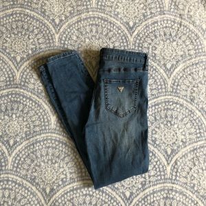 Guess High Waisted Distressed Skinny Jeans